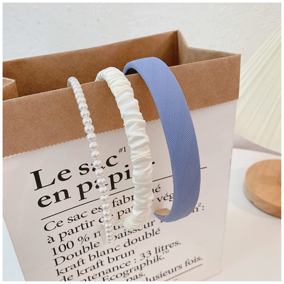 Set x6 Vinchas Mujer Tonos Azules
