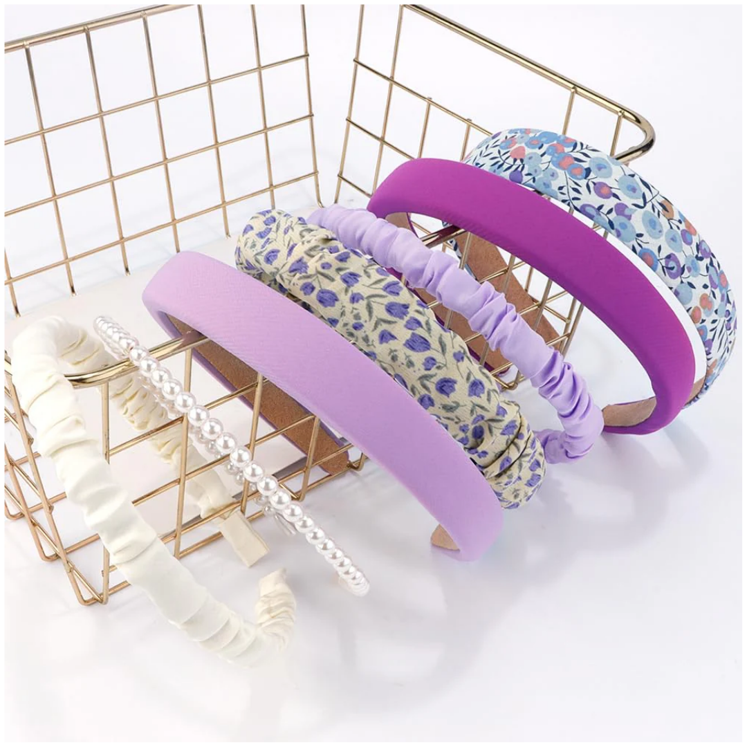 Set x7 Vinchas Mujer Tonos Lilas