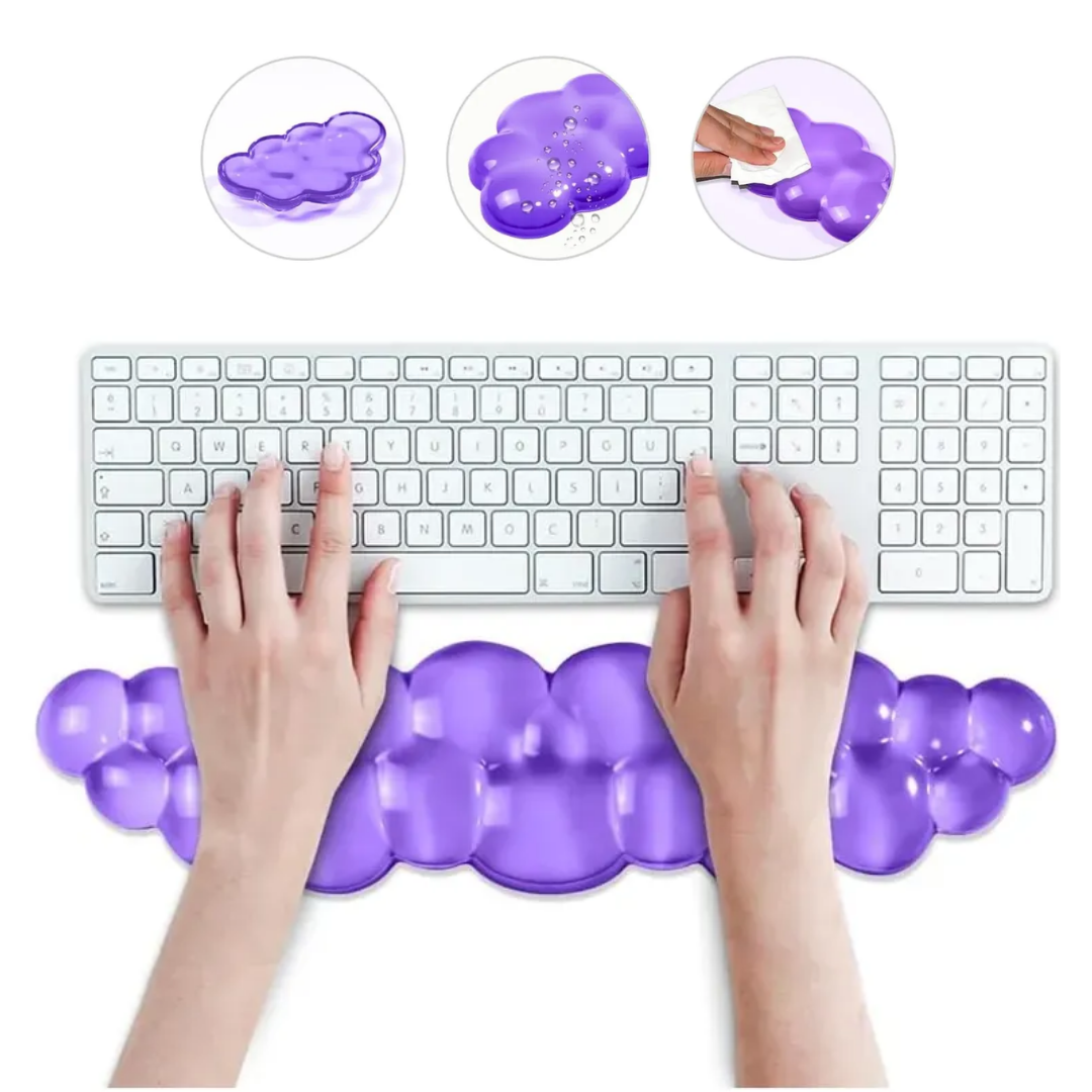 Reposamuñecas Ergonómico para Teclado con Diseño de Nube