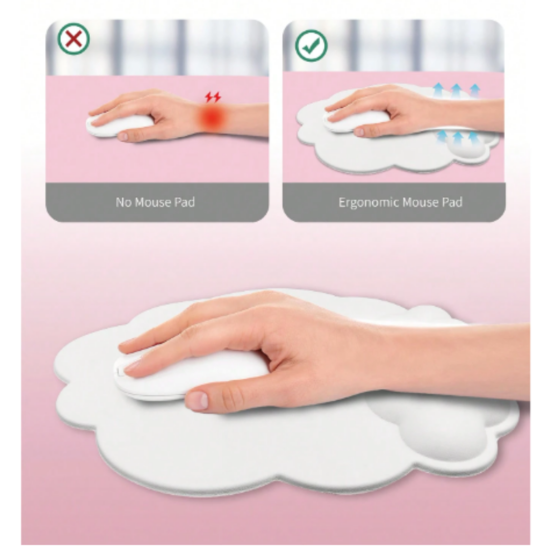Mouse Pad Ergonómico con Apoyo para Muñeca Nube