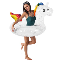 Flotador Inflable Unicornio Arcoiris Transparente