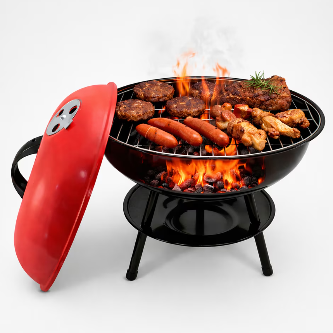 PARRILLA PORTÁTIL TAPA ROJA