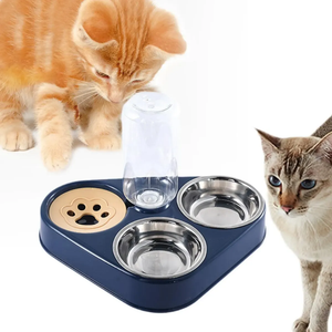 Comedero Doble con Dispensador de Agua para Mascota