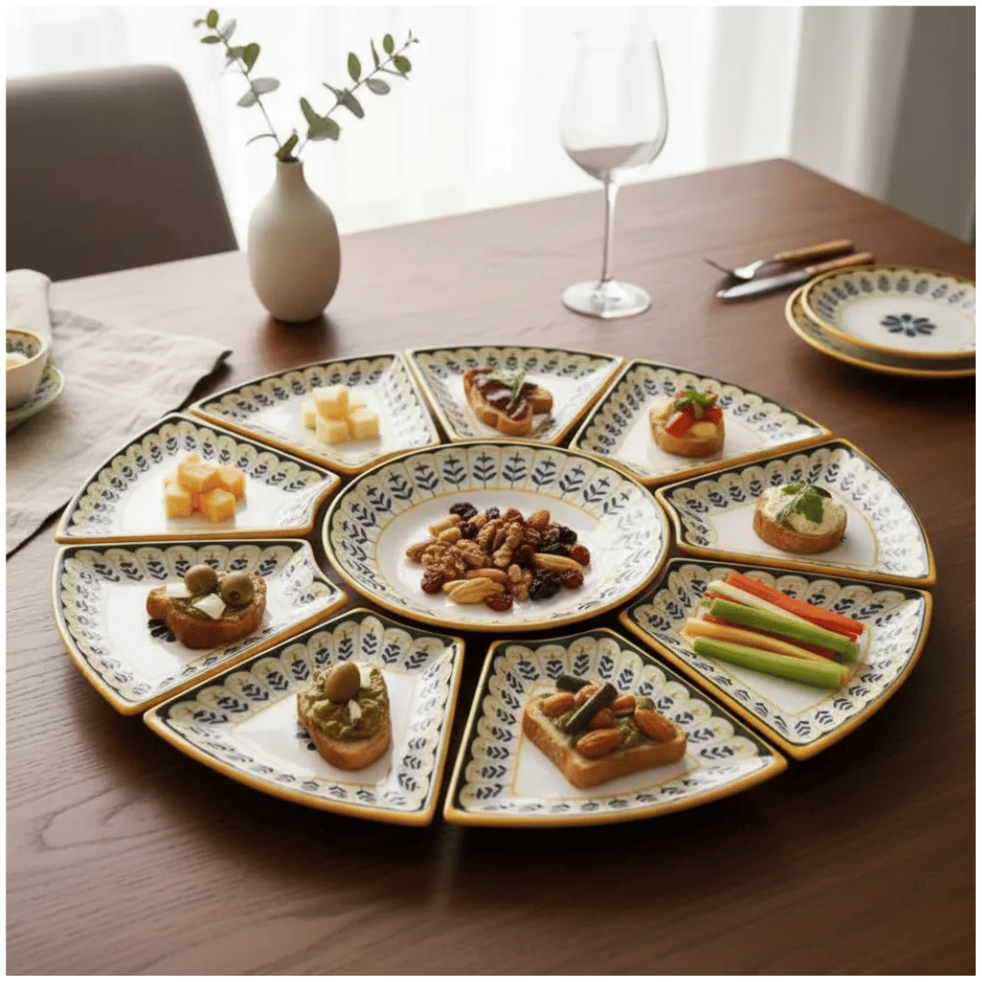 Set x9 Bandejas Platos para Piqueos Snacks y Aperitivos