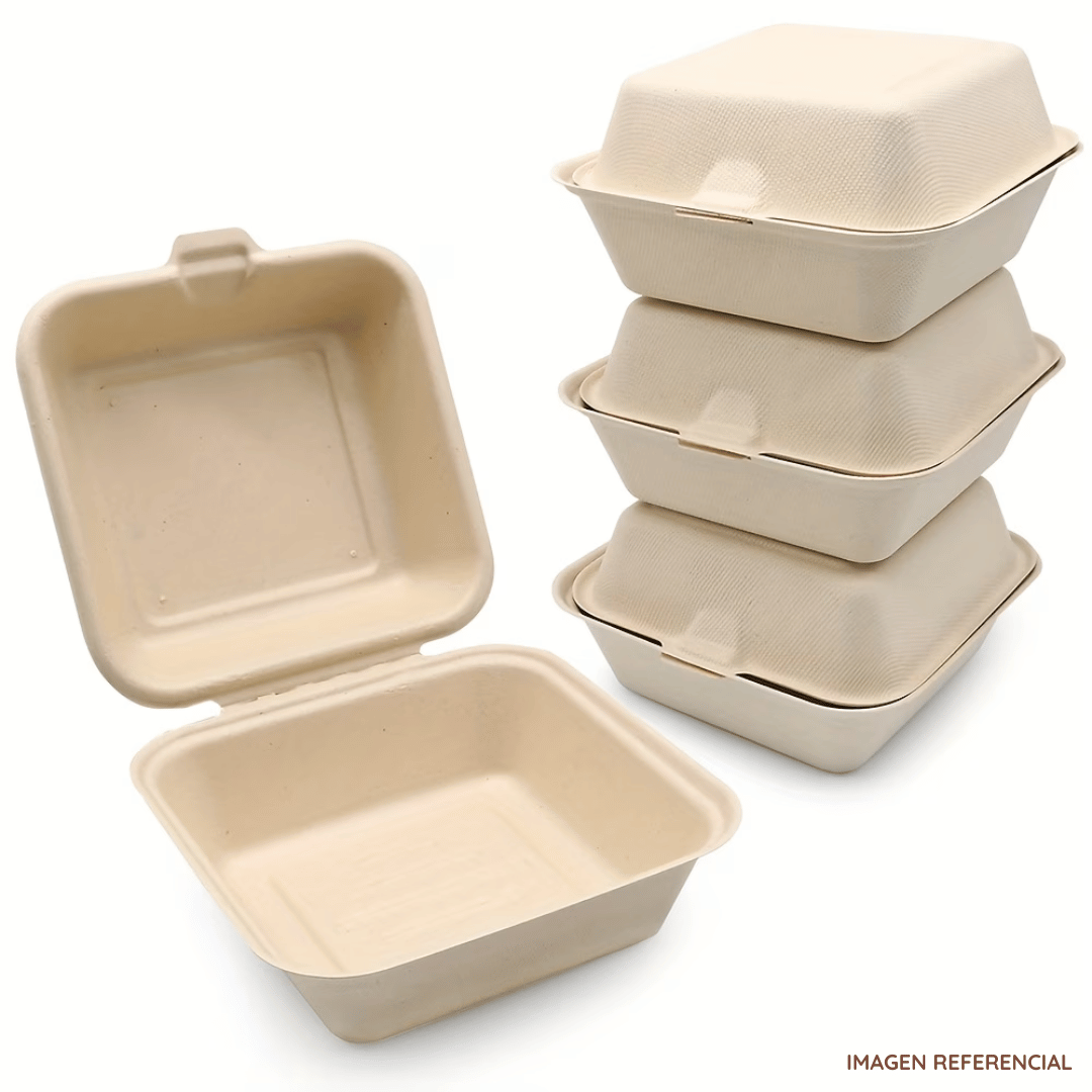 Pack x50 Contenedores Biodegradables para Hamburguesas y Postres
