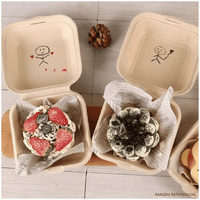 Pack x50 Contenedores Biodegradables para Hamburguesas y Postres