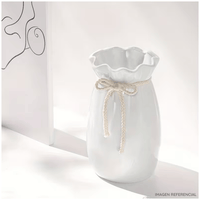 Jarrón Decorativo Blanco de Cerámica