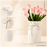 Jarrón Decorativo Blanco de Cerámica