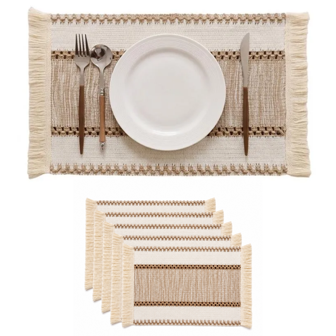 Set x6 Individuales Boho Tejido