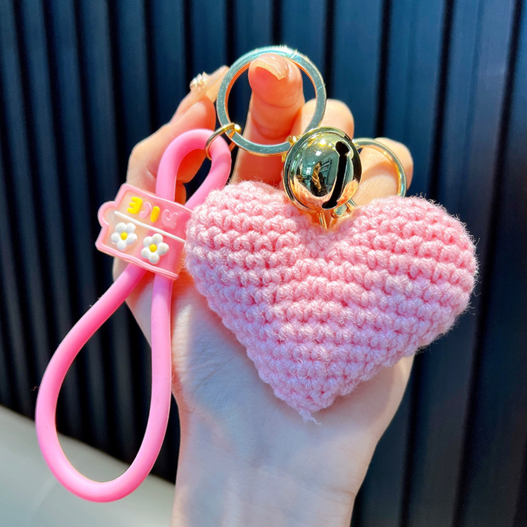 Llavero Tejido Diseño Corazón