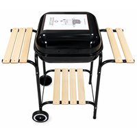 PARRILLA A CARBÓN CON MESA LATERALES DE MADERA