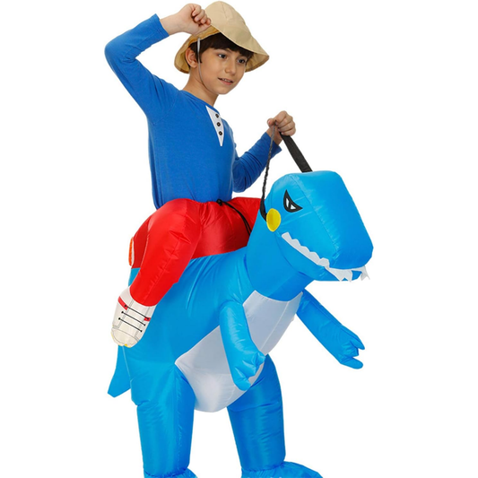 Disfraz Inflable Dinosaurio Infantil Azul