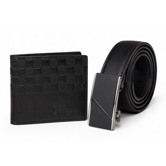 SET DE REGALO BILLETERA Y CORREA - NEGRO