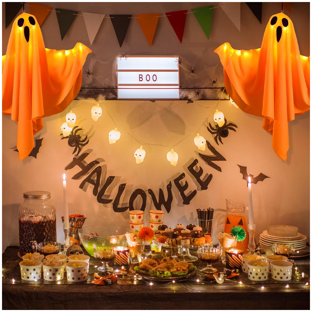 Fantasma Colgante Decorativo con Luz LED para Halloween