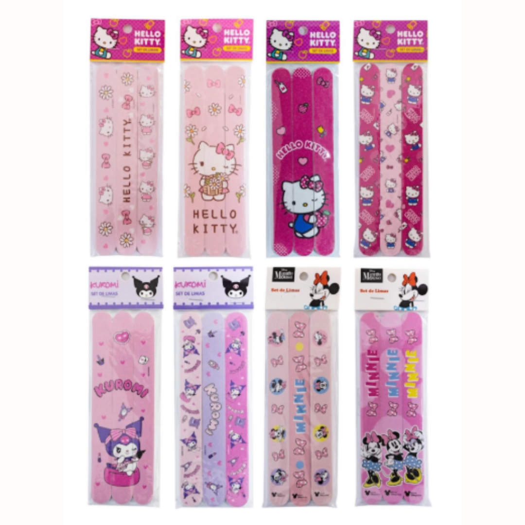 Set x3 Limas de Uñas Sanrio y Disney