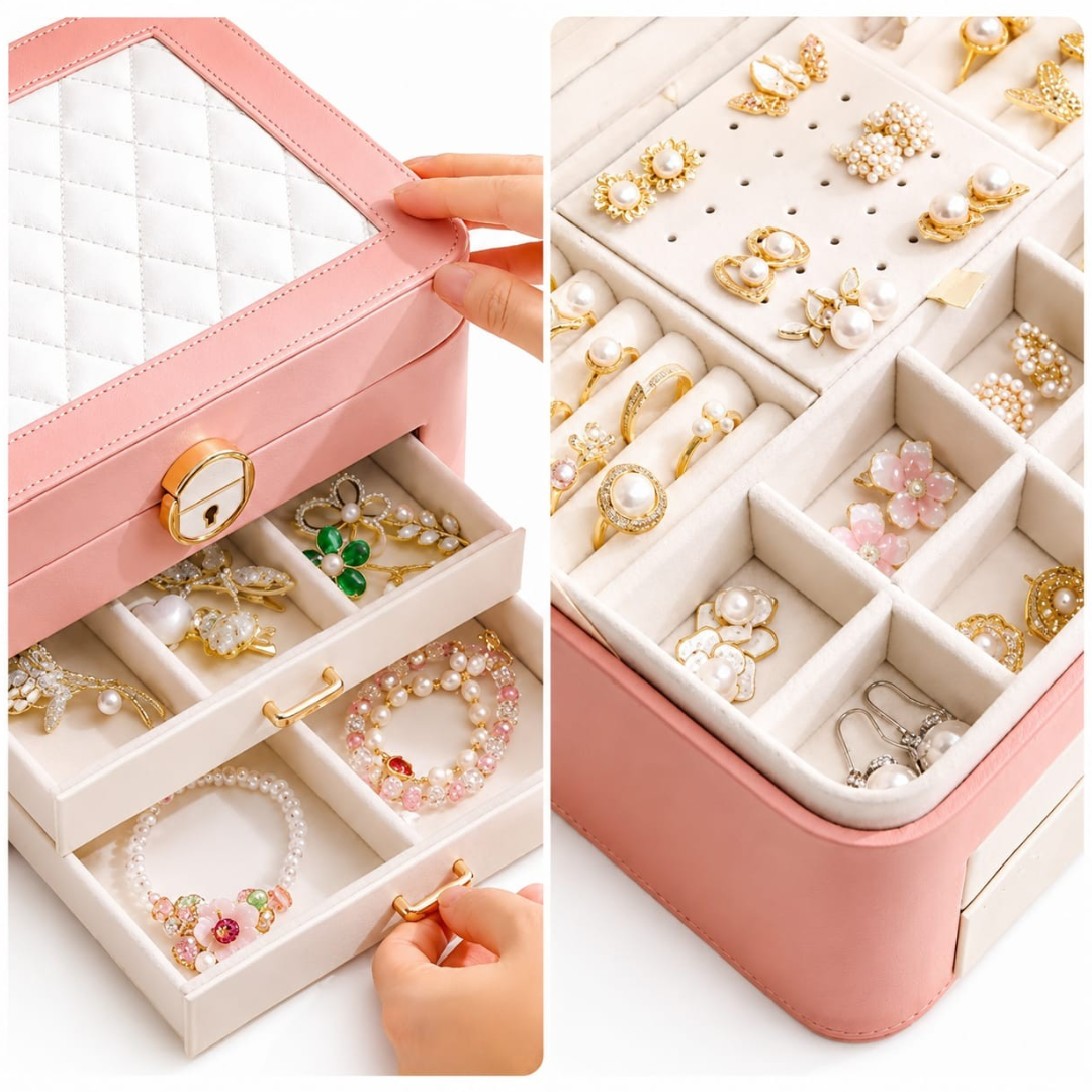 Joyero Organizador Elegante 2 Niveles