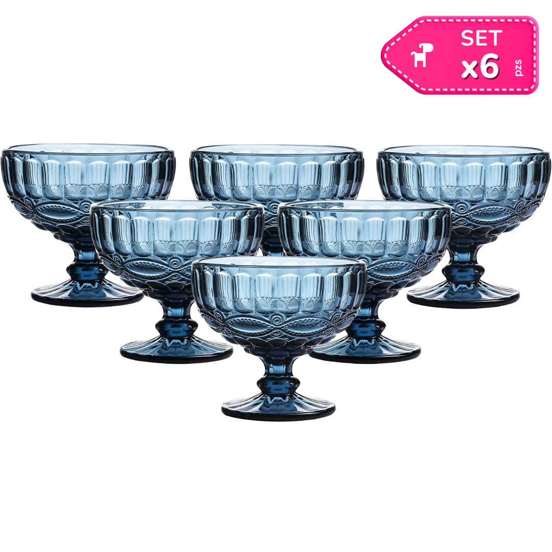 Set X6 Copas rombo ancho 400ml