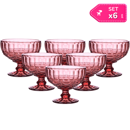 Set X6 Copas rombo ancho 400ml