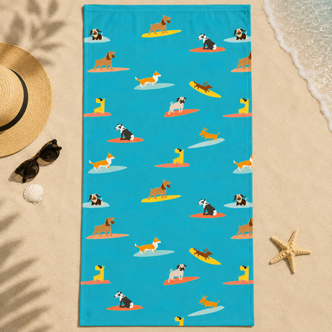 Toalla de Playa con Diseño Perritos