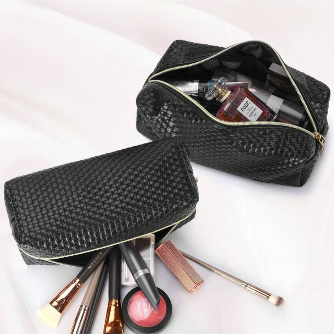 Neceser Trenzado Rectangular Negro