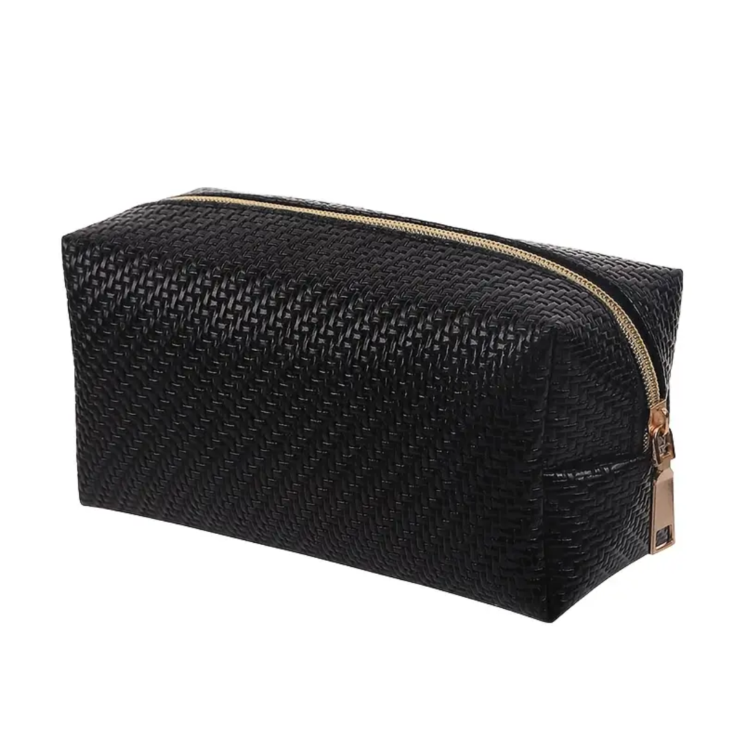 Neceser Trenzado Rectangular Negro