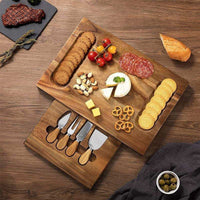 TABLA DE QUESOS RECTANGULAR CON 4 UTENSILIOS