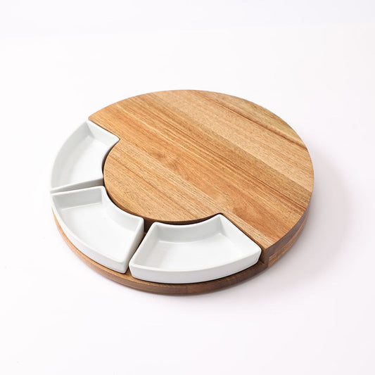 TABLA DE QUESOS CIRCULAR 3 RECIPIENTES
