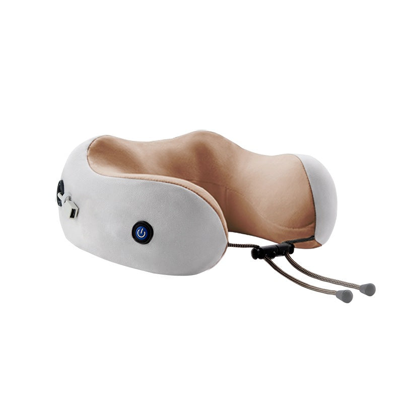 MASAJEADOR DE CUELLO AJUSTABLE FORMA U MARRÓN CLARO