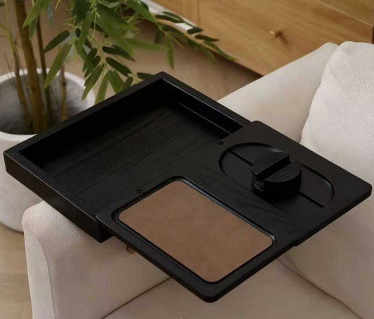 Bandeja Plegable De Madera Para Reposabrazo De Sofa Negro