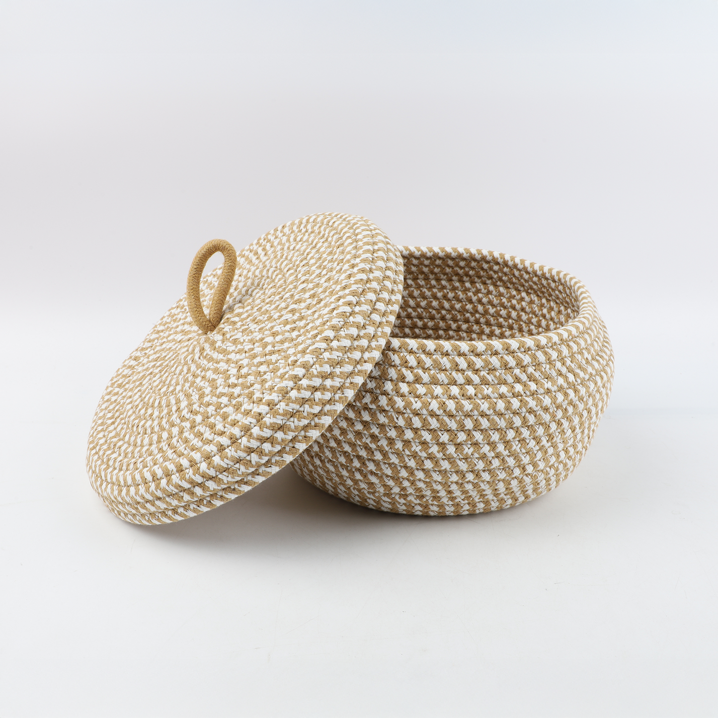 Canasto C/Tapa Redondo Gris 23*17*20Cm
