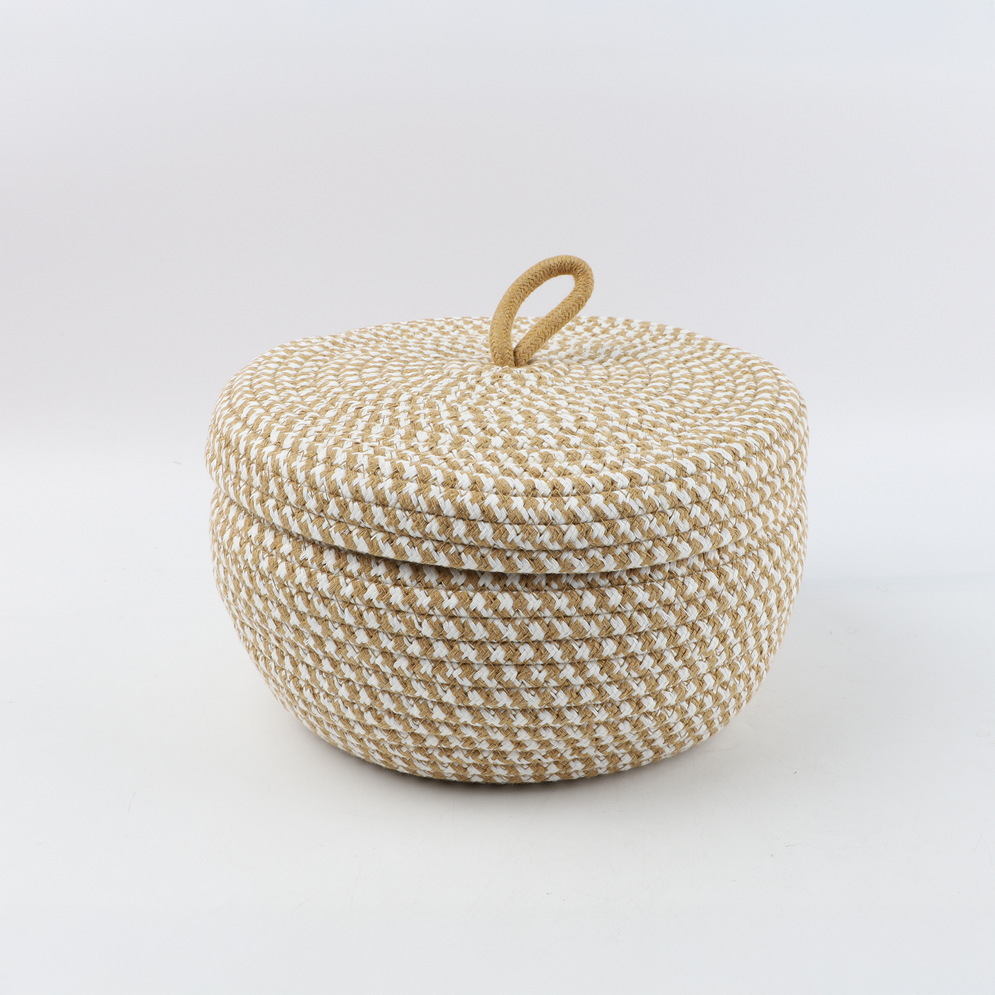 Canasto C/Tapa Redondo Gris 23*17*20Cm