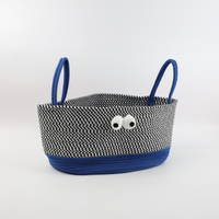 Canasto C/Asas Grande Azul-Gris 38*27*20Cm