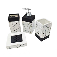 Set x4 Accesorios de Baño Blanco y Negro