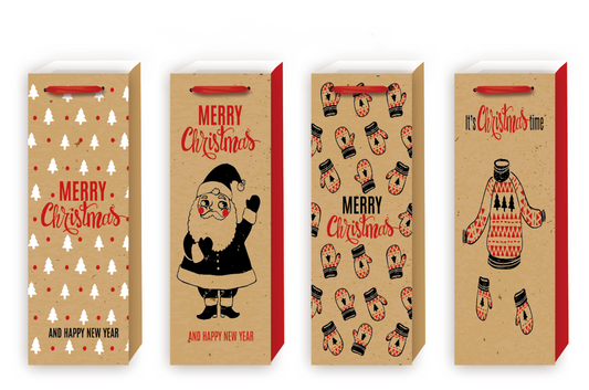 Bolsa para vino Papa noel
