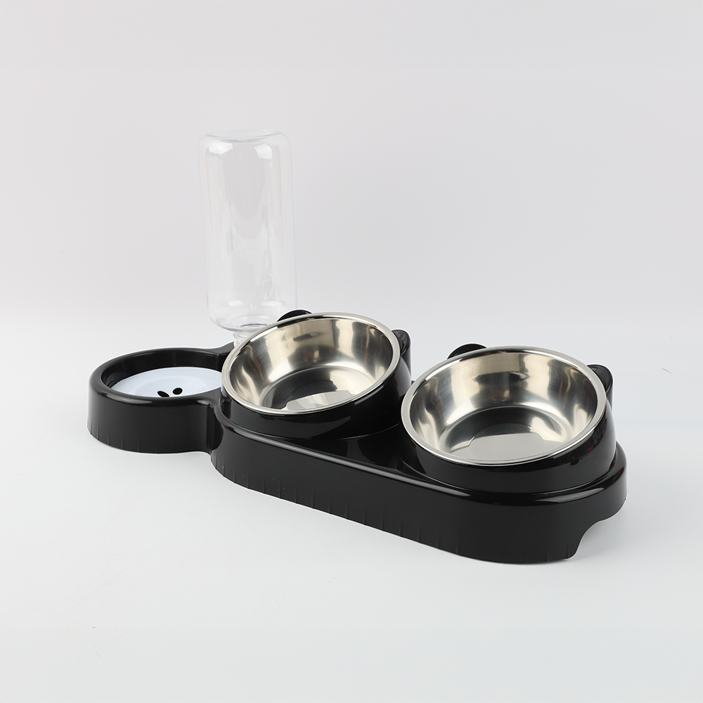Plato Doble para Mascota con Bebedero