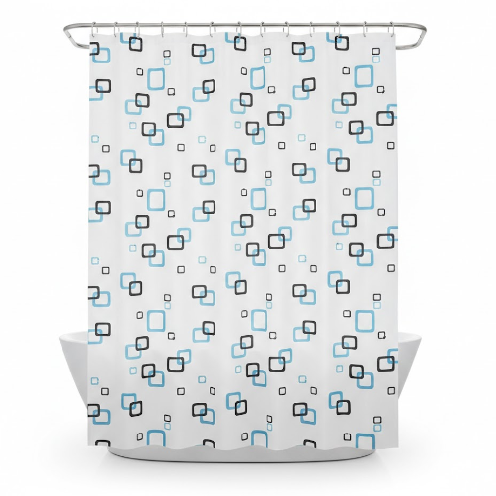 Cortina De Baño 180*180Cm Cuadros