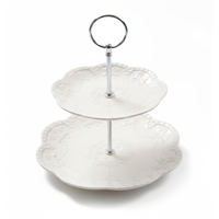 Bandeja de Postres 2 Niveles Arabesca de Ceramica