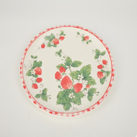 PLATO COMIDA CERAMICA BLANCO/FRESA  DIAM 28.5CM