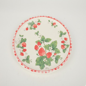 PLATO COMIDA CERAMICA BLANCO/FRESA  DIAM 28.5CM