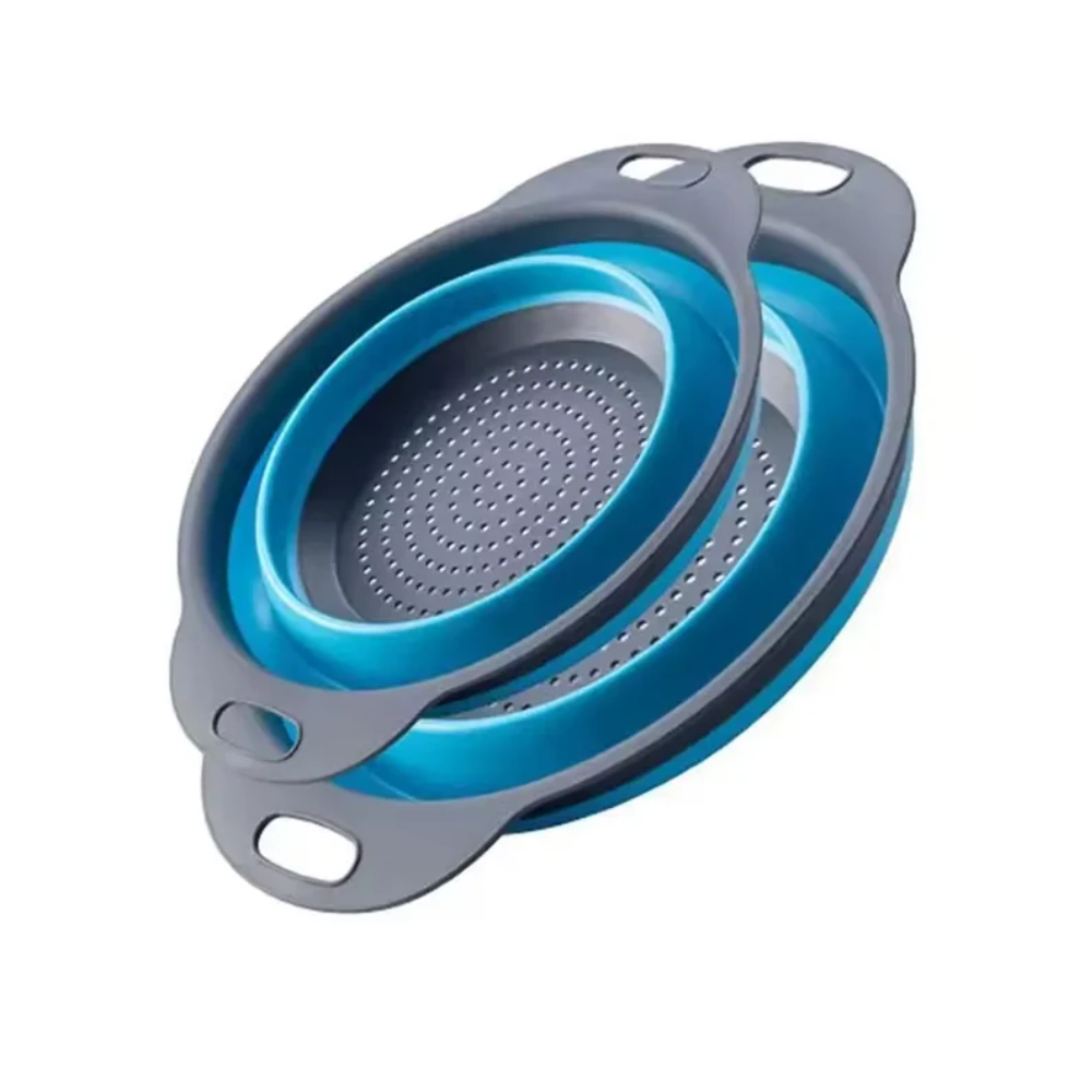 SET X 2 COLADORES PLEGABLES REDONDO AZUL