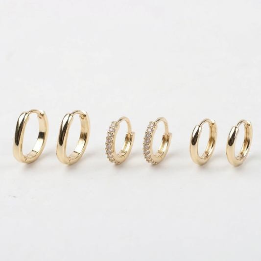 Set De 3 Aretes Argollas