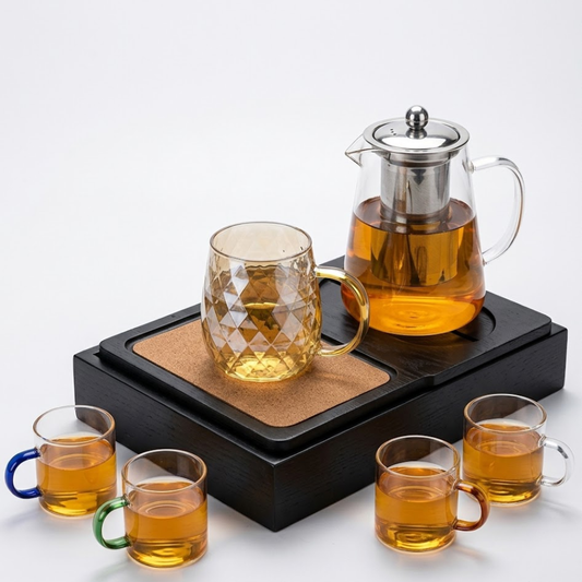 Juego de Té + Bandeja Negra + Taza