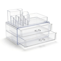 ORGANIZADOR DE MAQUILLAJE DE 2 CAJONES Y DIVISIONES