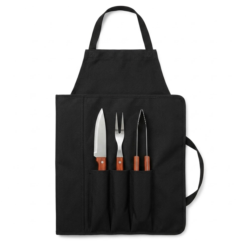 SET PARRILLERO DE 3 PZAS + DELANTAL