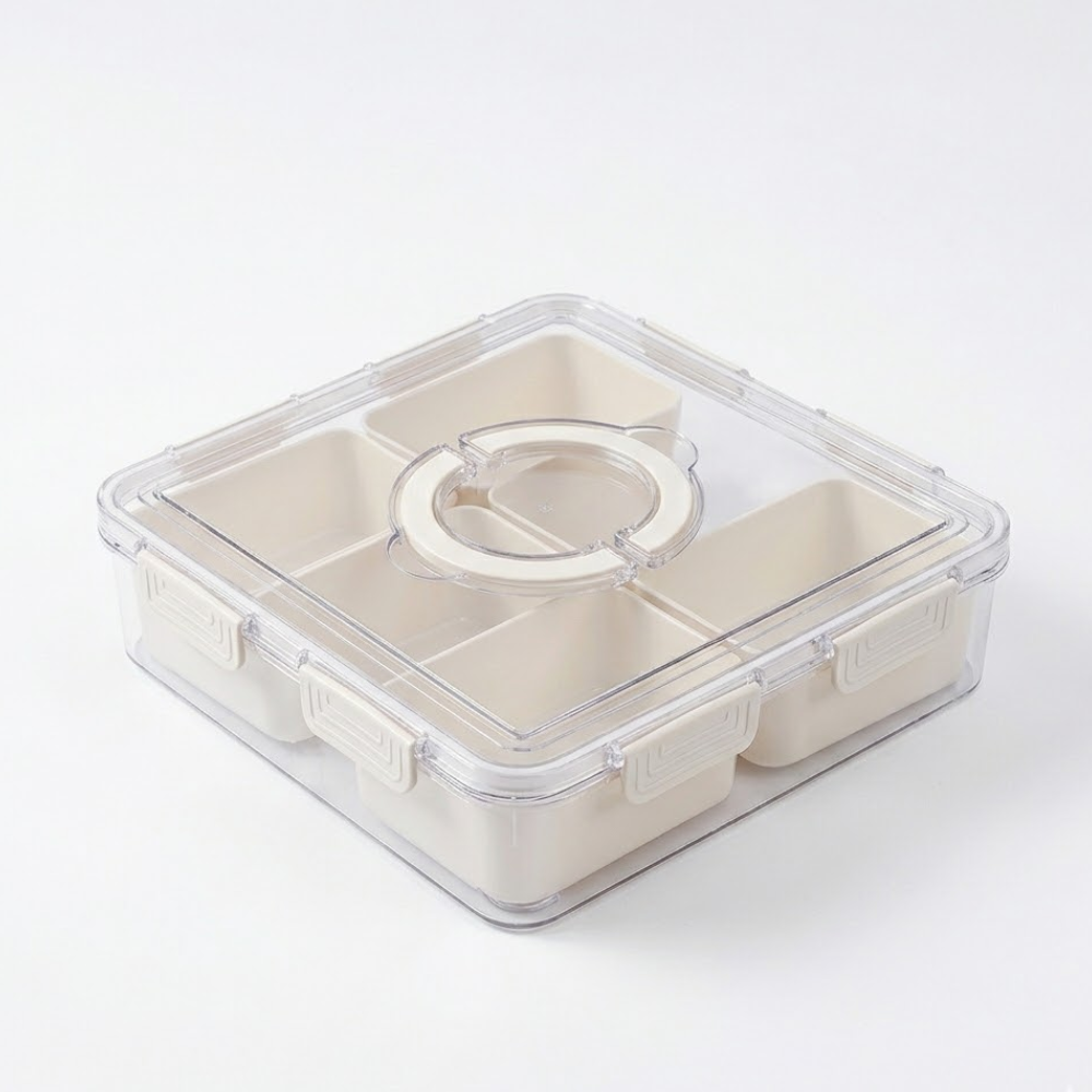 Contenedor de Alimentos con Tapa y 6 Divisiones