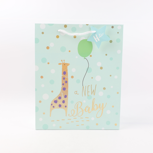 BOLSA DE REGALO BABY JIRAFA | CELESTE