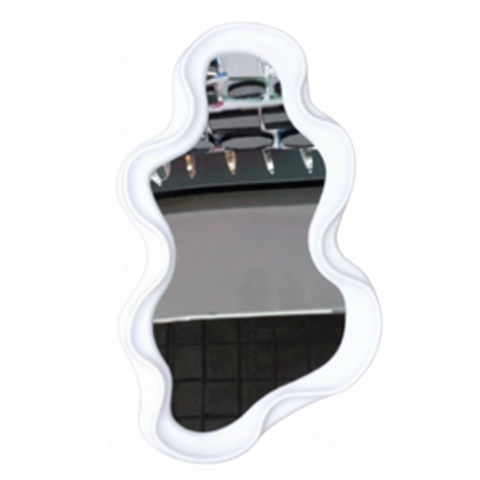 Espejo de Pared Borde Ondulado Blanco