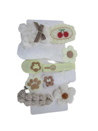 SET DE 10 CLIPS PARA CABELLO ESTILO PELUCHE BLANCO