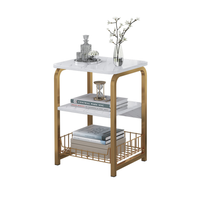 Mesa Auxiliar Con Base Dorado