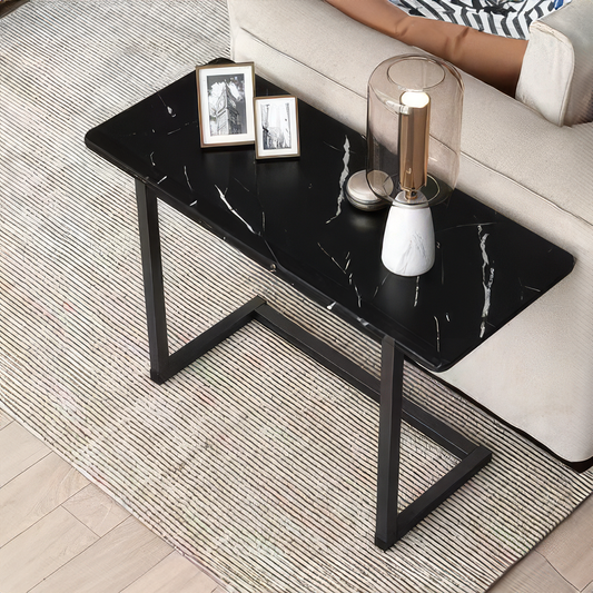 Mesa Auxiliar Negra con Base Negra